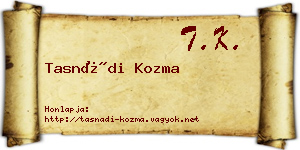 Tasnádi Kozma névjegykártya